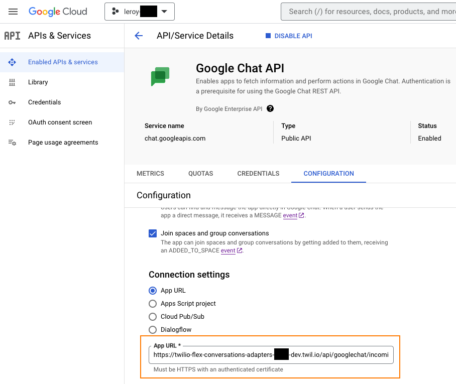 Google Chat Webhook